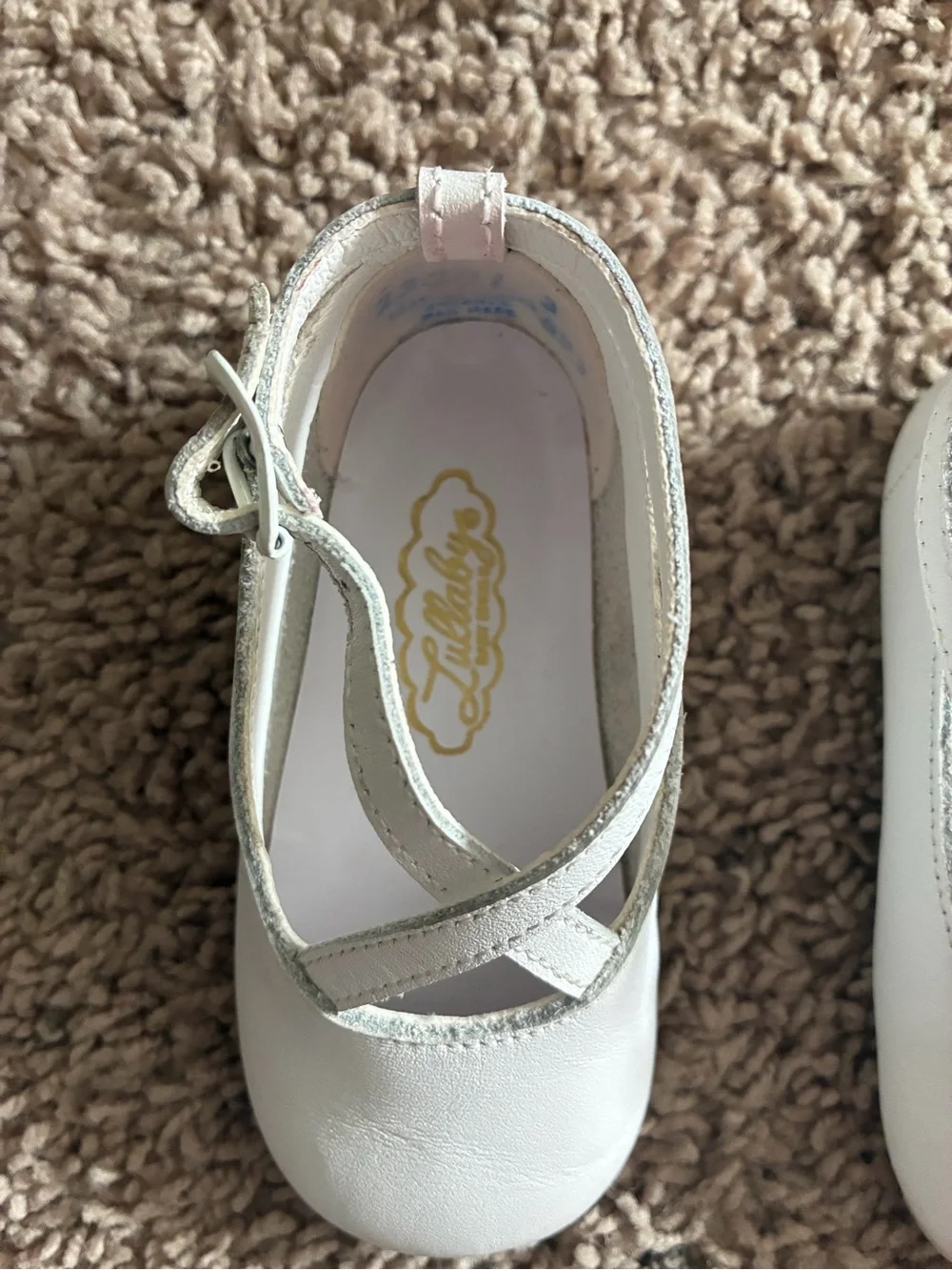 Vintage Lullaby Baby Girls White Dress Shoes Mary Janes - Size 3 23201